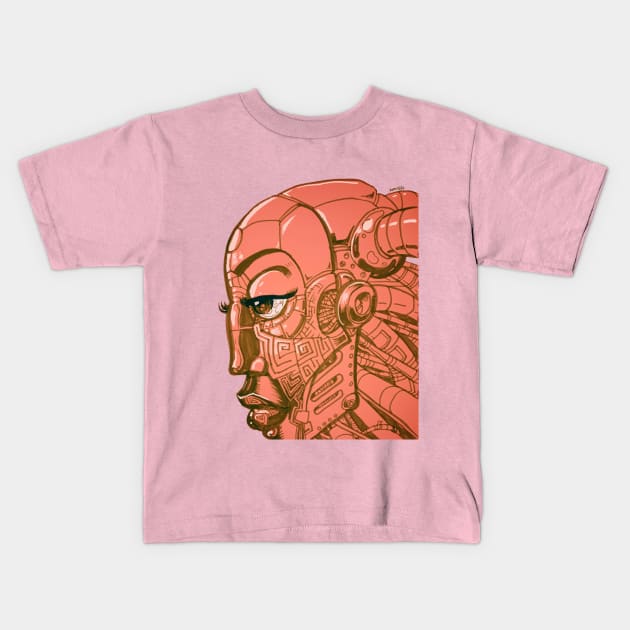 Robot Lady - Bubblegum Kids T-Shirt by Samax